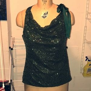 NWT! Beautiful sequin green top